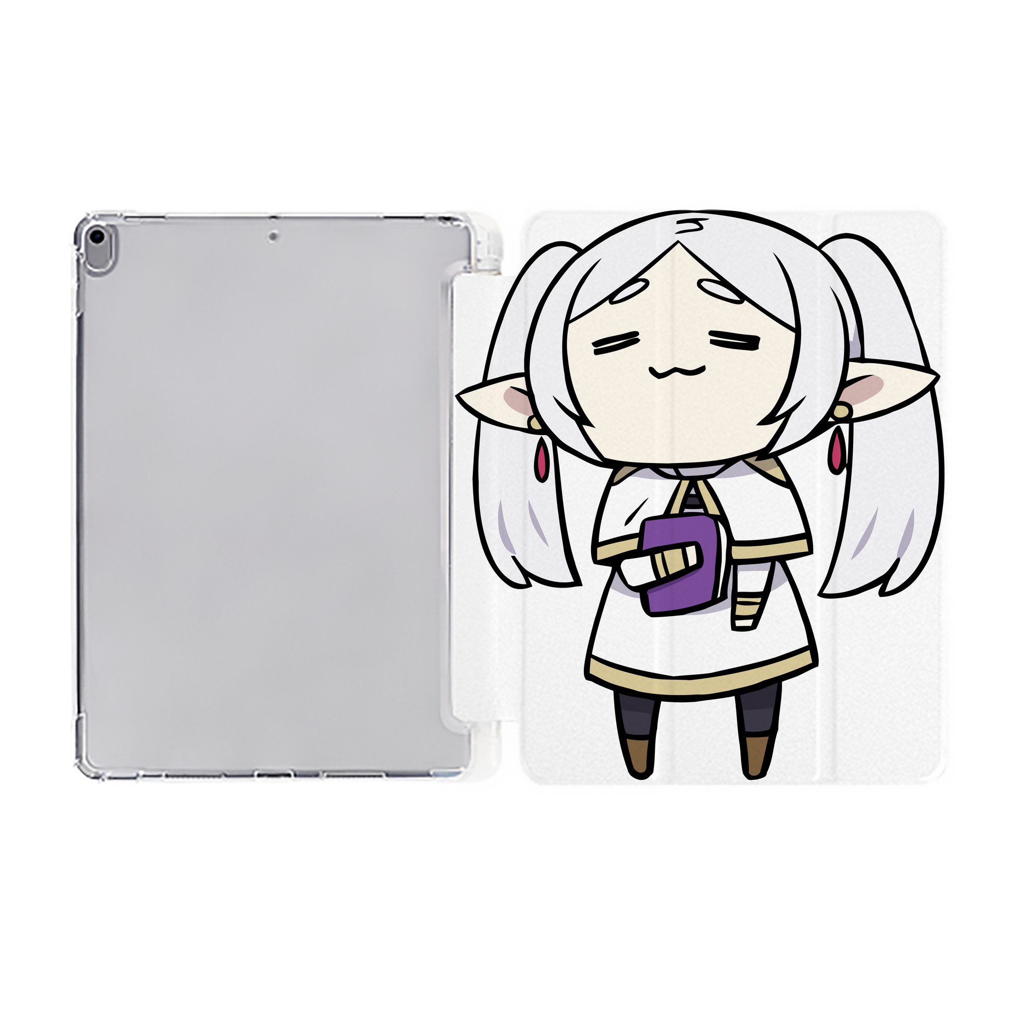 （画像用） 葬送のフリーレン Frieren IPad ケース ペン収納付き 三つ折りスタンド PUレザー×シリコン 対応機種9.5/10.5/10.9インチ